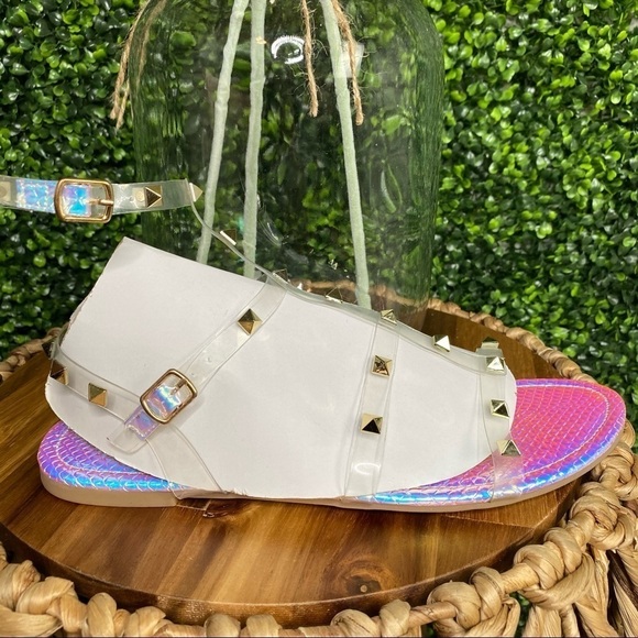 Aurora gold studded sandals - Picture 6 of 8